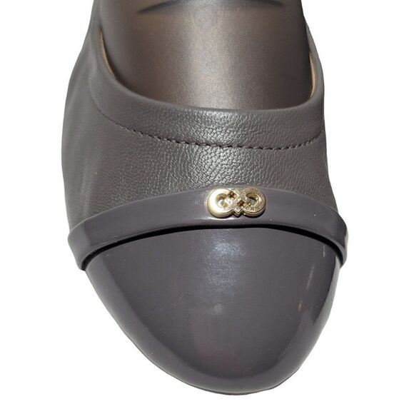 Cole Haan Elsie Ballet Flat Shoes Womens 8B Patent Cap Toe Gray Soft Leather - Picture 9 of 14